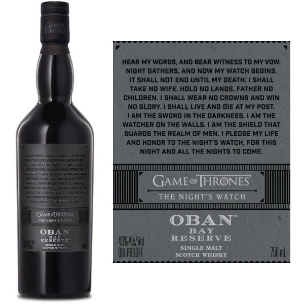 Oban Bay Reserve Game of Thrones The Night's Watch Single Malt Whisky 750ml