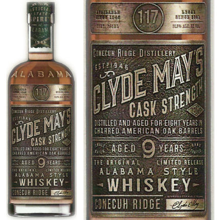 Clyde May's 9 Year Old Cask Strength Alabama Style Whiskey 750ml